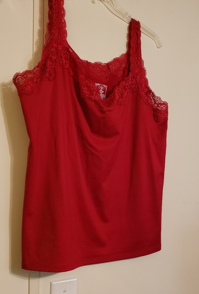 EUC CATO FIRE REDHOT LACEY TANK TOP SZ 18/20